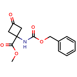 Chemical structure of methyl 1-(benzyloxycarbonylamino)-3-oxo-cyclobutanecarboxylate , CAS 2306274-81-5, AChemBlock S84964