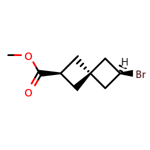 Chemical structure of methyl (Ra)-2-bromospiro[3.3]heptane-6-carboxylate , AChemBlock S84969