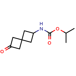 Chemical structure of isopropyl N-(2-oxospiro[3.3]heptan-6-yl)carbamate , CAS 2375193-45-4, AChemBlock S85000