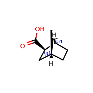 Chemical structure of exo-norbornane-2-carboxylic acid , CAS 934-29-2, AChemBlock S85011