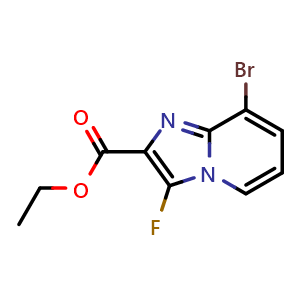 Chemical structure of ethyl 8-bromo-3-fluoro-imidazo[1,2-a]pyridine-2-carboxylate , CAS 2306263-93-2, AChemBlock S85022