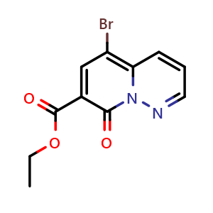 Chemical structure of ethyl 5-bromo-8-oxo-pyrido[1,2-b]pyridazine-7-carboxylate , CAS 2306277-01-8, AChemBlock S85025