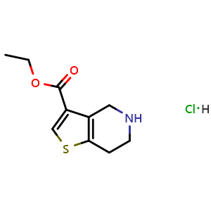 Chemical structure of ethyl 4H,5H,6H,7H-thieno[3,2-c]pyridine-3-carboxylate hydrochloride , CAS 2306263-50-1, AChemBlock S85028