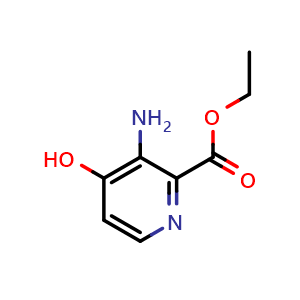 Chemical structure of ethyl 3-amino-4-hydroxy-pyridine-2-carboxylate , CAS 2306268-32-4, AChemBlock S85033