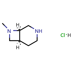 Chemical structure of cis-8-methyl-3,8-diazabicyclo[4.2.0]octane hydrochloride , CAS 2375165-49-2, AChemBlock S85076