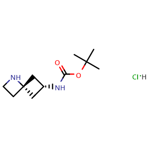 Chemical structure of cis-6-(boc-amino)-1-azaspiro[3.3]heptane hydrochloride , CAS 2306253-30-3, AChemBlock S85077