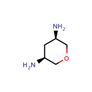 Chemical structure of cis-3,5-diaminotetrahydropyran , CAS 2165710-13-2, AChemBlock S85088