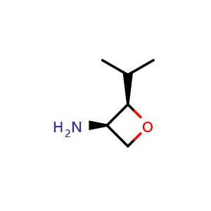 Chemical structure of cis-2-isopropyloxetan-3-amine , CAS 2306254-85-1, AChemBlock S85092