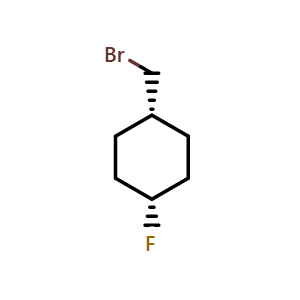 Chemical structure of cis-1-(bromomethyl)-4-fluorocyclohexane , CAS 2306255-71-8, AChemBlock S85102