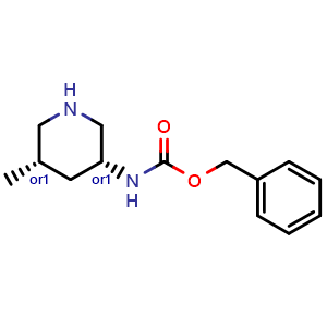 Chemical structure of benzyl N-[cis-5-methylpiperidin-3-yl]carbamate , CAS 2227198-01-6, AChemBlock S85113