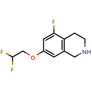 Chemical structure of 7-(2,2-difluoroethoxy)-5-fluoro-1,2,3,4-tetrahydroisoquinoline , CAS 2306262-12-2, AChemBlock S85217