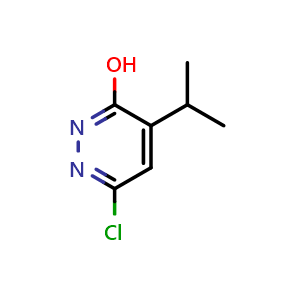 Chemical structure of 6-chloro-4-isopropyl-pyridazin-3-ol , CAS 1696366-11-6, AChemBlock S85246