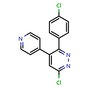 Chemical structure of 6-chloro-3-(4-chlorophenyl)-4-(4-pyridyl)pyridazine , CAS 2375193-85-2, AChemBlock S85250