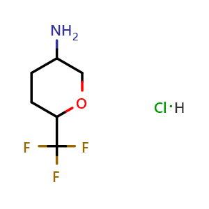 Chemical structure of 6-(trifluoromethyl)tetrahydropyran-3-amine hydrochloride , CAS 2306271-44-1, AChemBlock S85267