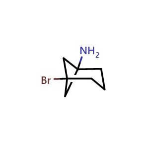 Chemical structure of 5-bromonorpinan-1-amine , CAS 2375192-77-9, AChemBlock S85318