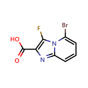 Chemical structure of 5-bromo-3-fluoro-imidazo[1,2-a]pyridine-2-carboxylic acid , CAS 2306271-13-4, AChemBlock S85328