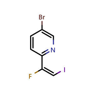 Chemical structure of 5-bromo-2-[(E)-1-fluoro-2-iodo-vinyl]pyridine , CAS 2306281-15-0, AChemBlock S85332