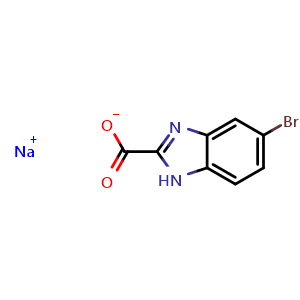 Chemical structure of Sodium 5-bromo-1H-benzo[d]imidazole-2-carboxylate , CAS 2377036-34-3, AChemBlock S85335