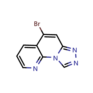 Chemical structure of 5-bromo-[1,2,4]triazolo[4,3-a][1,8]naphthyridine , CAS 2306274-88-2, AChemBlock S85337
