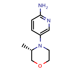 Chemical structure of 5-[(3S)-3-methylmorpholin-4-yl]pyridin-2-amine , CAS 2308525-14-4, AChemBlock S85344