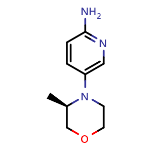 Chemical structure of 5-[(3R)-3-methylmorpholin-4-yl]pyridin-2-amine , CAS 2375165-11-8, AChemBlock S85345