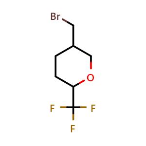 Chemical structure of 5-(bromomethyl)-2-(trifluoromethyl)tetrahydropyran , CAS 2306276-89-9, AChemBlock S85358