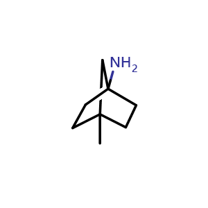 Chemical structure of 4-methylnorbornan-1-amine , CAS 2306262-96-2, AChemBlock S85364