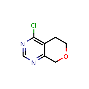 Chemical structure of 4-chloro-5H,6H,8H-pyrano[3,4-d]pyrimidine , CAS 2306262-11-1, AChemBlock S85392