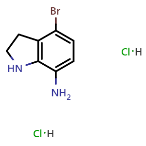 Chemical structure of 4-bromoindolin-7-amine dihydrochloride , CAS 2306268-58-4, AChemBlock S85400