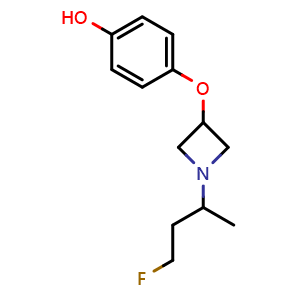 Chemical structure of 4-[1-(3-fluoro-1-methyl-propyl)azetidin-3-yl]oxyphenol , CAS 2375194-31-1, AChemBlock S85411
