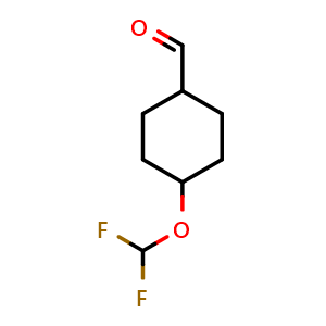Chemical structure of 4-(difluoromethoxy)cyclohexanecarbaldehyde , CAS 2306265-09-6, AChemBlock S85432