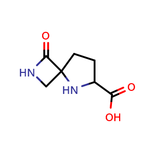 Chemical structure of 3-oxo-2,5-diazaspiro[3.4]octane-6-carboxylic acid , CAS 2306260-99-9, AChemBlock S85442