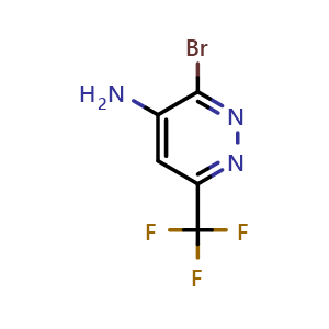 Chemical structure of 3-bromo-6-(trifluoromethyl)pyridazin-4-amine , CAS 2306275-39-6, AChemBlock S85468