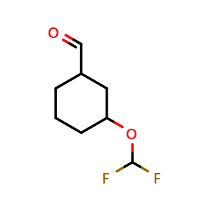 Chemical structure of 3-(difluoromethoxy)cyclohexanecarbaldehyde , CAS 2306269-41-8, AChemBlock S85504