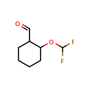 Chemical structure of 2-(difluoromethoxy)cyclohexanecarbaldehyde , CAS 2306278-62-4, AChemBlock S85673