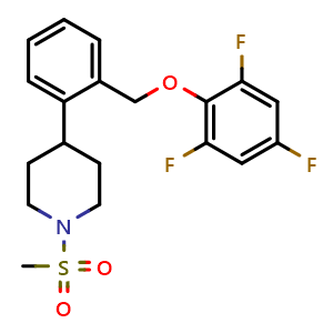 Chemical structure of 1-methylsulfonyl-4-[2-[(2,4,6-trifluorophenoxy)methyl]phenyl]piperidine , CAS 2375193-80-7, AChemBlock S85724