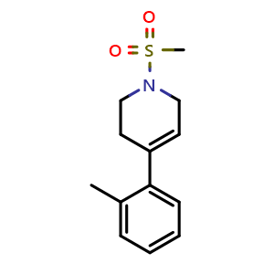 Chemical structure of 1-methylsulfonyl-4-(o-tolyl)-3,6-dihydro-2H-pyridine , CAS 2375194-86-6, AChemBlock S85725