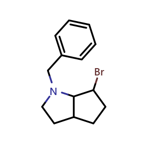 Chemical structure of 1-benzyl-6-bromo-octahydrocyclopenta[b]pyrrole , CAS 2375194-39-9, AChemBlock S85741