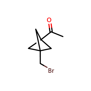 Chemical structure of 1-[3-(bromomethyl)-1-bicyclo[1.1.1]pentanyl]ethanone , CAS 2306268-76-6, AChemBlock S85749