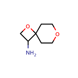Chemical structure of 1,7-dioxaspiro[3.5]nonan-3-amine , CAS 2306260-74-0, AChemBlock S85759