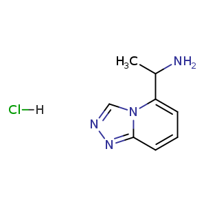 Chemical structure of 1-([1,2,4]triazolo[4,3-a]pyridin-5-yl)ethanamine;hydrochloride , CAS 2375194-98-0, AChemBlock S85803