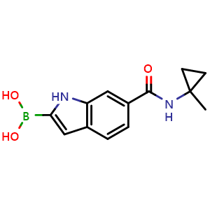 Chemical structure of [6-[(1-methylcyclopropyl)carbamoyl]-1H-indol-2-yl]boronic acid , AChemBlock S85819