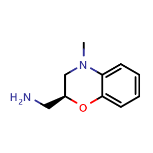 Chemical structure of [(2S)-4-methyl-3,4-dihydro-2H-1,4-benzoxazin-2-yl]methanamine , CAS 2306245-81-6, AChemBlock S85859