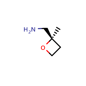 Chemical structure of [(2R)-2-methyloxetan-2-yl]methanamine , CAS 2306253-59-6, AChemBlock S85866