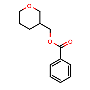 Chemical structure of (Tetrahydro-2H-pyran-3-yl)methyl benzoate , CAS 2306271-32-7, AChemBlock S85871