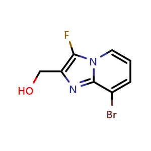 Chemical structure of (8-bromo-3-fluoro-imidazo[1,2-a]pyridin-2-yl)methanol , CAS 2306275-00-1, AChemBlock S85885