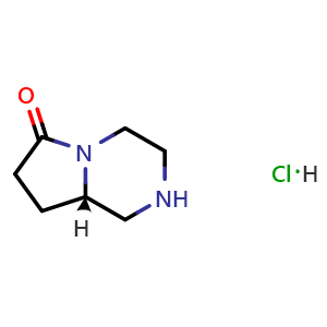 Chemical structure of (8aS)-octahydropyrrolo[1,2-a]piperazin-6-one hydrochloride , CAS 2445347-90-8, AChemBlock S85886