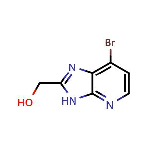 Chemical structure of (7-bromo-3H-imidazo[4,5-b]pyridin-2-yl)methanol , CAS 2306263-62-5, AChemBlock S85892