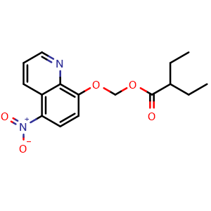 Chemical structure of (5-nitro-8-quinolyl)oxymethyl 2-ethylbutanoate , CAS 2375195-46-1, AChemBlock S85919