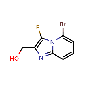 Chemical structure of (5-bromo-3-fluoro-imidazo[1,2-a]pyridin-2-yl)methanol , CAS 2306277-81-4, AChemBlock S85923